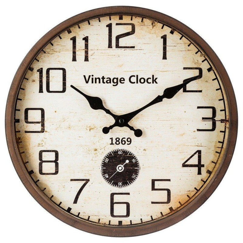 Zegar na ścianę Vintage, Ø 30 cm, wskazówkowy