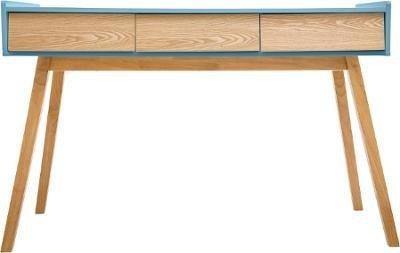 Konsola do salonu drewniana ELVA z 3 szufladami, 120 x 55 cm, niebieski