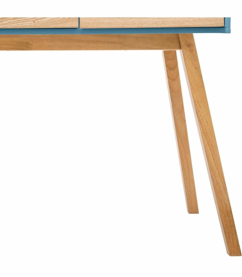 Konsola do salonu drewniana ELVA z 3 szufladami, 120 x 55 cm, niebieski