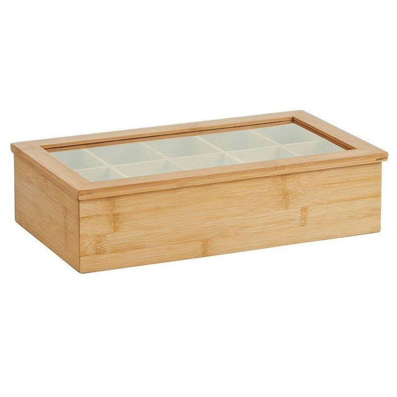 Bambusowa szkatułka na herbatę w torebkach - 10 przegródek, ZELLER