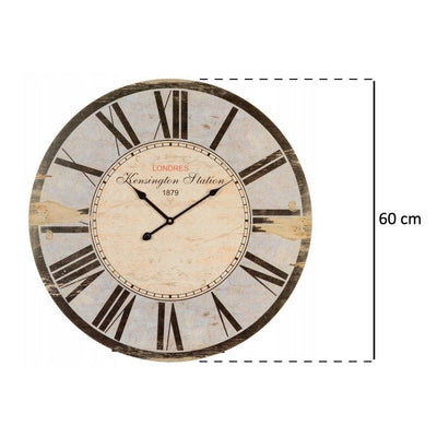 Zegar ścienny z rzymskimi cyframi w starym stylu, duży zegar na ścianę, Ø 60 cm