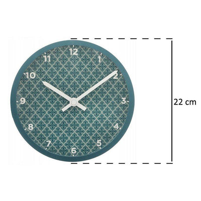 Zegar ścienny, wskazówkowy, czytelne cyfry, morski z motywem mozaiki, Ø 22 cm