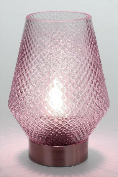 Lampa na komodę do salonu, stołowa, kolor różowy, 17 cm