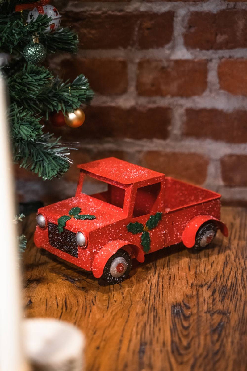 Samochód, metalowy, dekoracja świąteczna, 14 cm