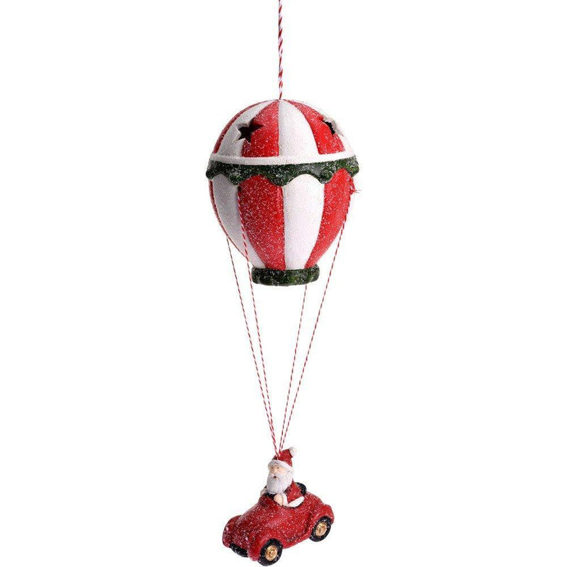 Figurka świąteczna, motyw Św. Mikołaja w balonie z podświetleniem LED, 39 cm