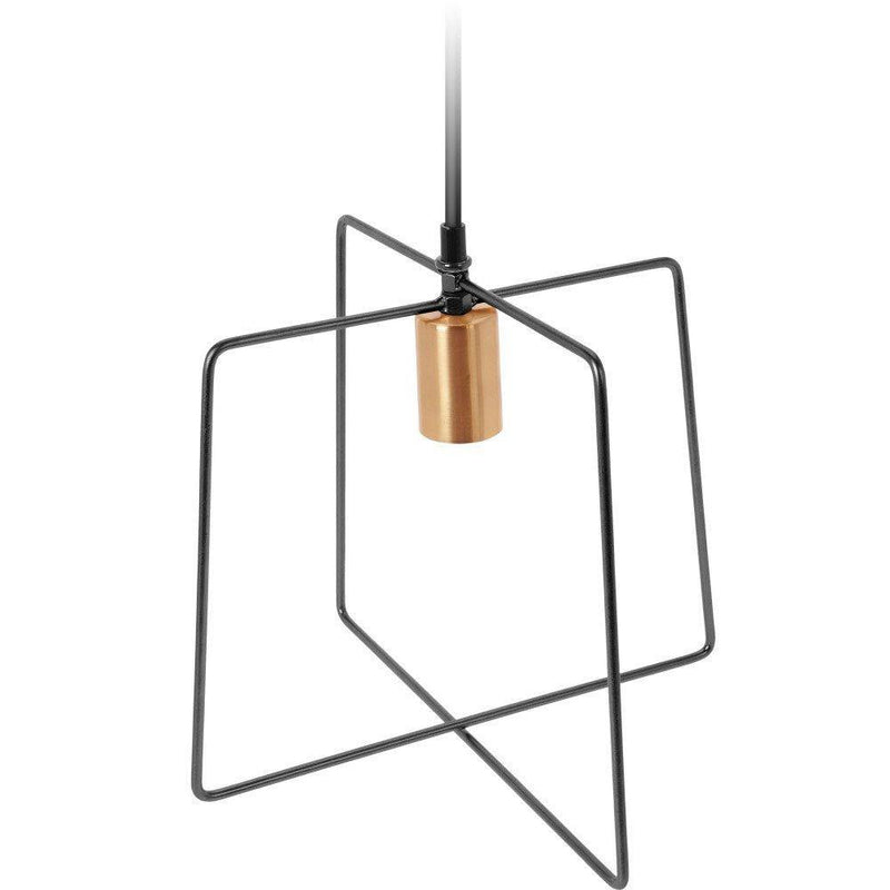 Lampa wisząca, kwadratowa, kolor czarny, 29 cm