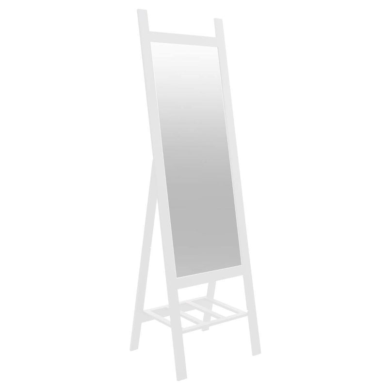 Lustro stojące LEO z półką, aluminium, 50x170 cm, kolor biały