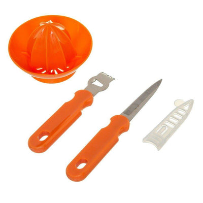 Wyciskacz do cytrusów z nożykami, ręczny, kolor pomarańczowy