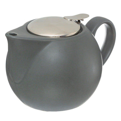 Dzbanek do herbaty z sitkiem, ceramika, 750 ml, kolor szary