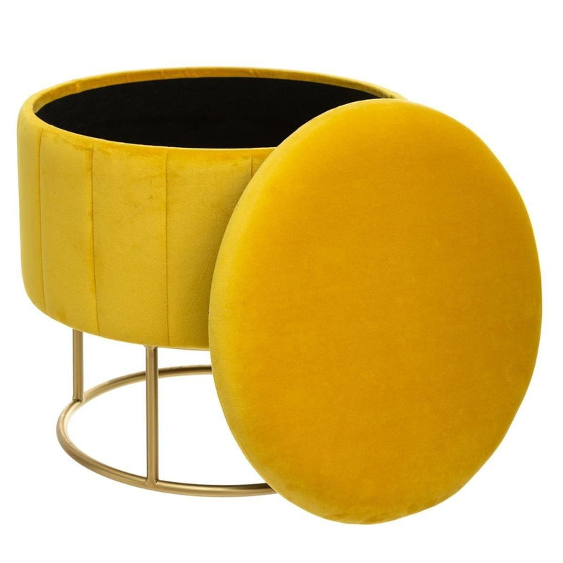Pufa do siedzenia PUMPKIN, Ø 39 cm, kolor żółty
