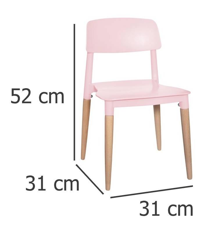 Krzesło do biurka dla dzieci, tworzywo sztuczne, kolor różowy