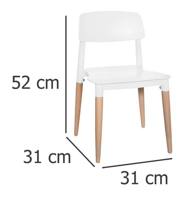 Krzesło do biurka dla dzieci, tworzywo sztuczne, kolor biały