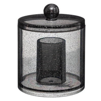 Pojemnik na kosmetyki GLITTER S, 12 cm, kolor czarny