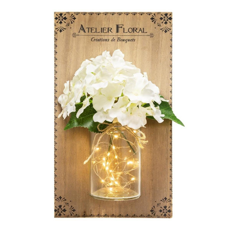 Dekoracja świetlna FLOWER DECO, LED, motyw białych kwiatów
