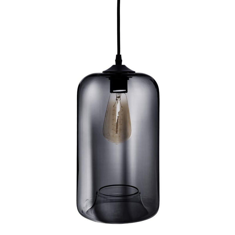 Lampa wisząca ELIM, szklana, 18x30 cm, kolor antracytowy