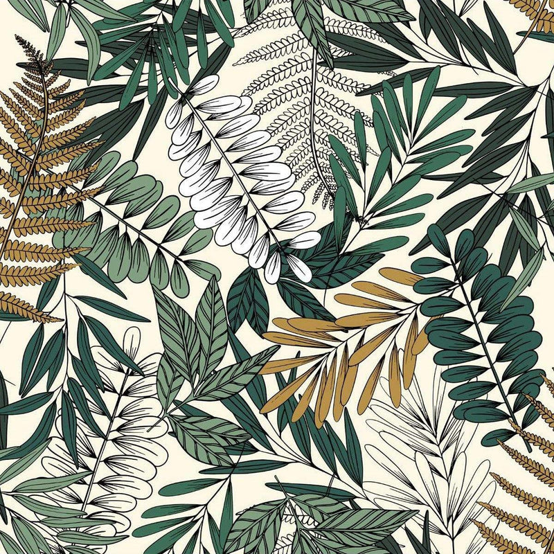 Komplet pościeli bawełnianej TROPIK, motyw liści, 240 x 220 cm
