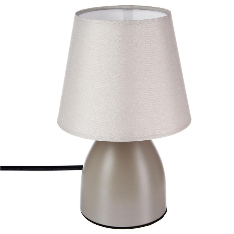 Lampka stołowa CHEVET, metalowa, 19 cm, kolor taupe