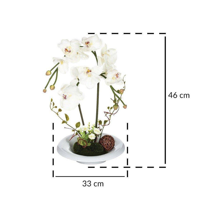 Sztuczna roślina ORCHIDEA, kolor biały, 46 cm