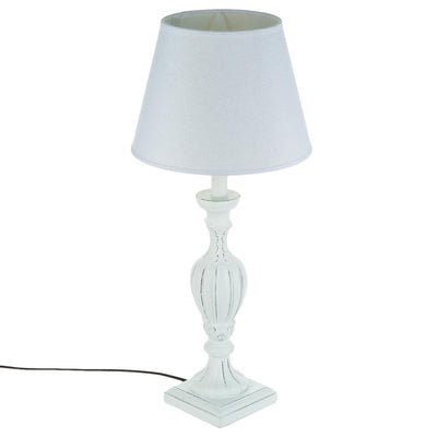 Lampa stołowa PATINE BLANC z abażurem, 55 cm