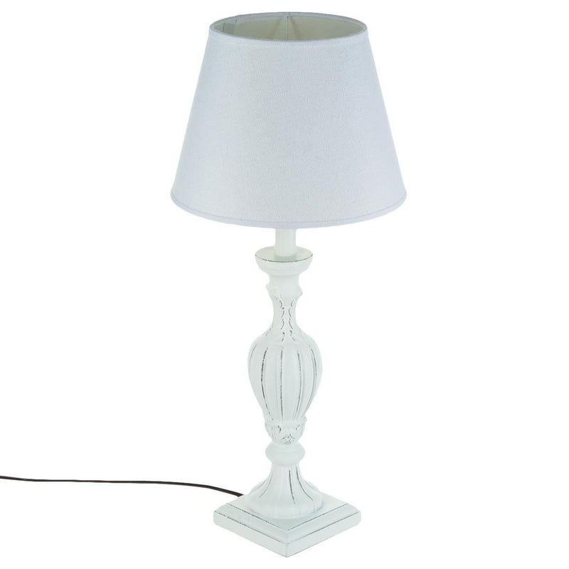 Lampa stołowa PATINE BLANC z abażurem, 55 cm