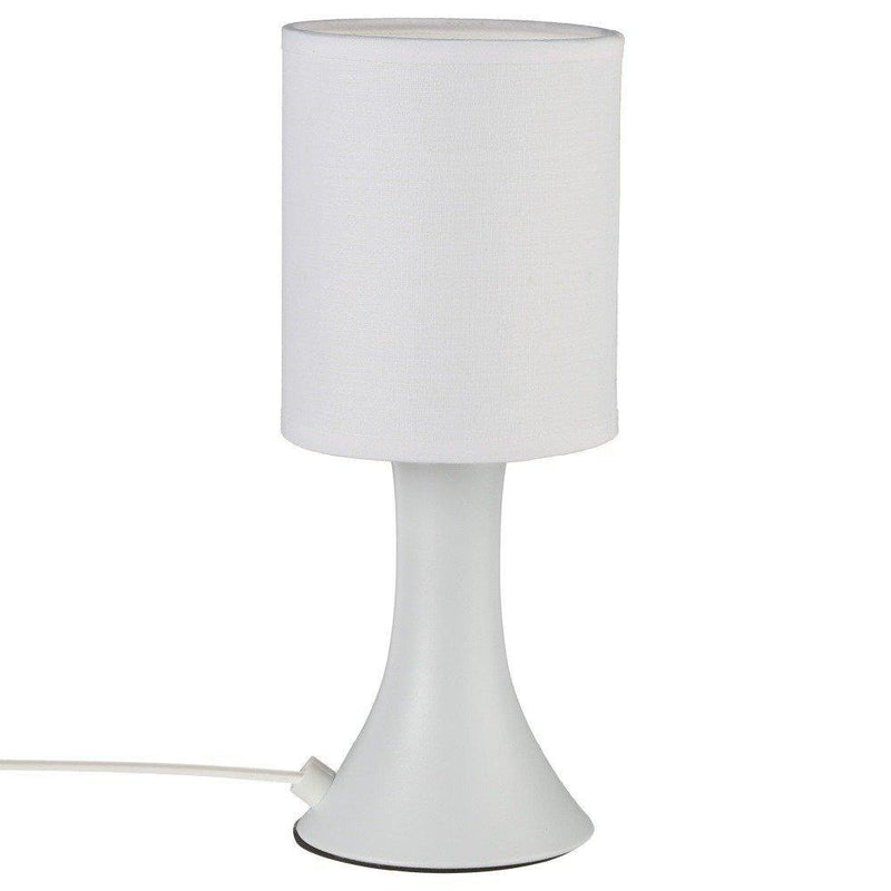 Lampa stołowa TOUCH z białym abażurem, 28 cm, biała podstawa