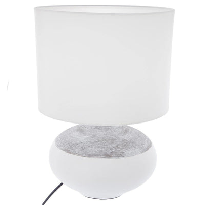 Lampa stołowa, ceramiczna podstawa, kolor biały, 39 cm