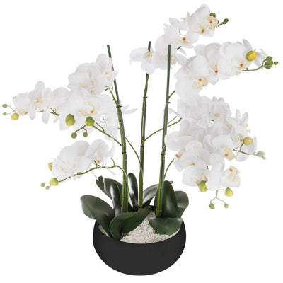 Sztuczna roślina ORCHIDEE, czarna doniczka, 65 cm
