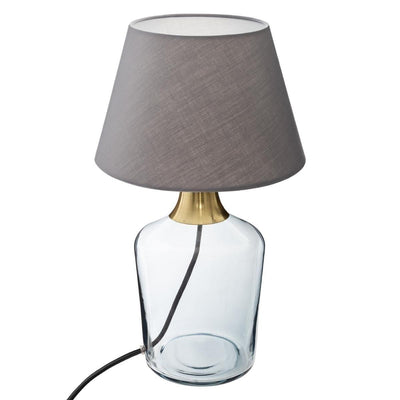 Lampa stołowa SILA, szklana, 39 cm, kolor szary