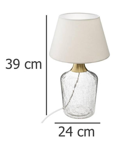 Lampa stołowa SILA, szklana, 39 cm, kolor biały