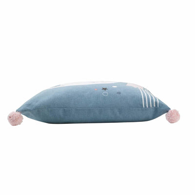 Poduszka dla dzieci MIMI CHAT, 40 x 40 cm, kolor niebieski