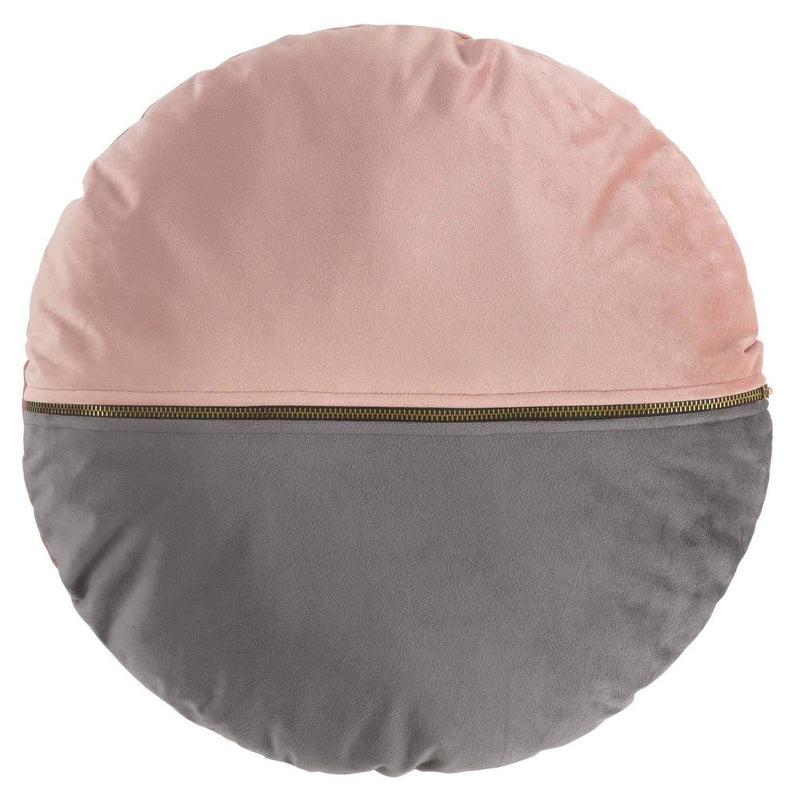 Poduszka dekoracyjna okrągła DELISA Ø 45 cm, różowy i szary