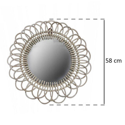 Lustro dekoracyjne z rattanu ETHNIC, Ø 58 cm