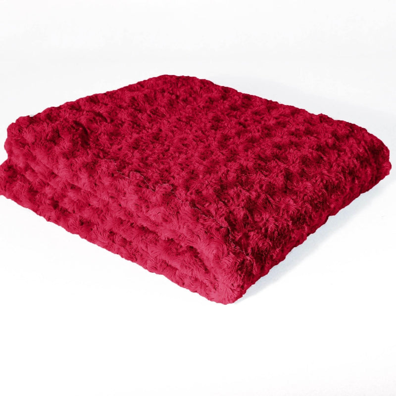 Zestaw tekstyliów narzuta na łóżko 130x160 + poduszka dekoracyjna HIMALAYA, kolor czerwony