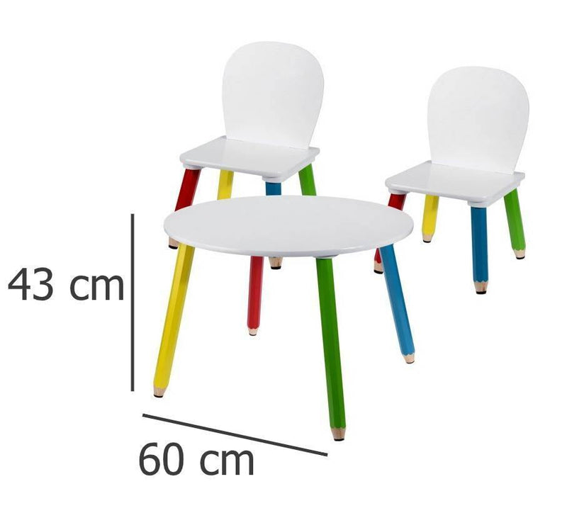 Zestaw mebelków dziecięcych: stół + 2 krzesła, zestaw