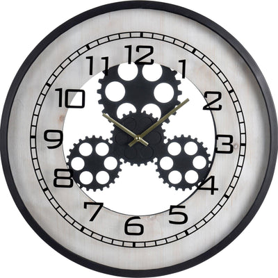 Zegar ścienny z mechanizmem zegara, 48 cm, czarny