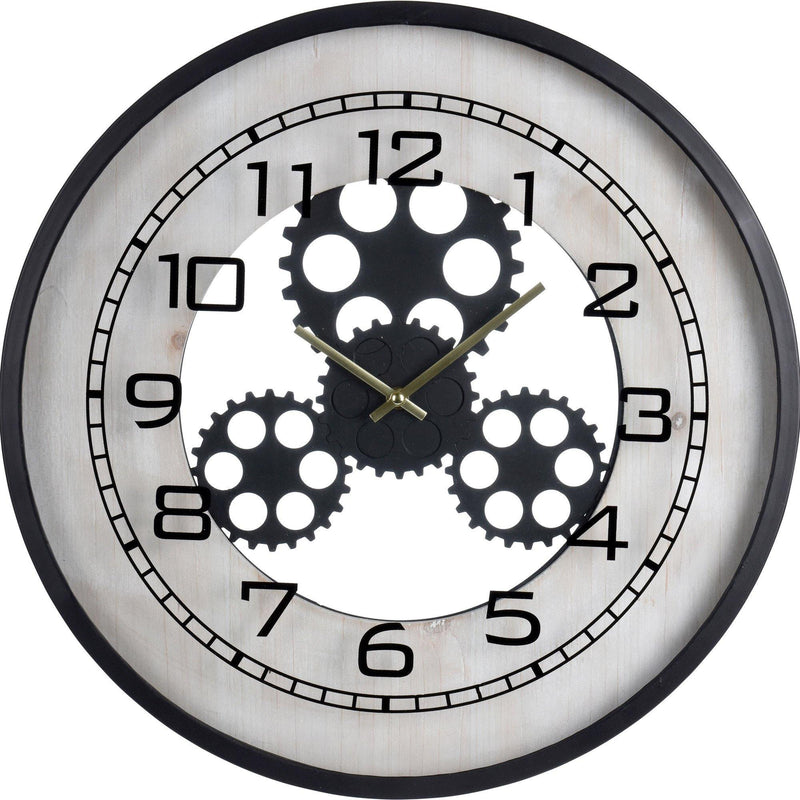 Zegar ścienny z mechanizmem zegara, 48 cm, czarny