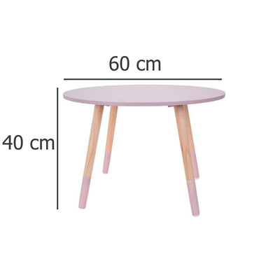 Stolik dla dzieci drewniany, 60 x 40 cm, różowy