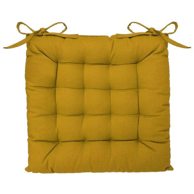 Poduszka na krzesło z wiązaniem, 37 x 37 cm, kolor żółty
