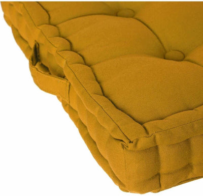 Poduszka do siedzenia na podłodze, 40x40x8 cm, kolor żółty