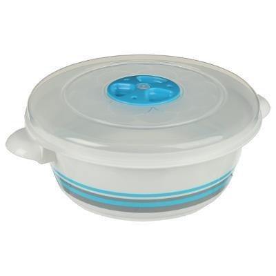 Pojemnik na żywność do mikrofalówki 1 L, okrągły, kolor niebieski