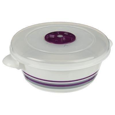 Pojemnik na żywność do mikrofalówki 1 L, okrągły, kolor fioletowy