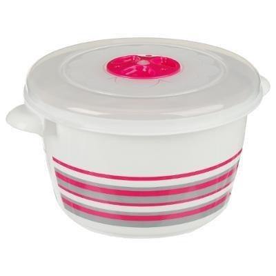 Pojemnik na żywność do mikrofalówki 1,5 L, okrągły, kolor różowy