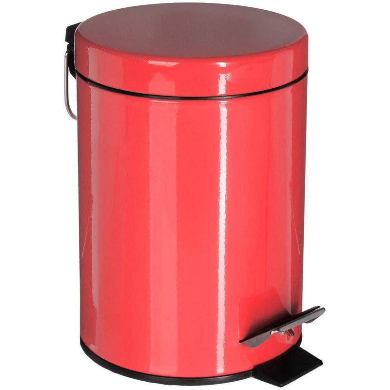 Kosz łazienkowy na śmieci 3 L, metalowy, kolor czerwony