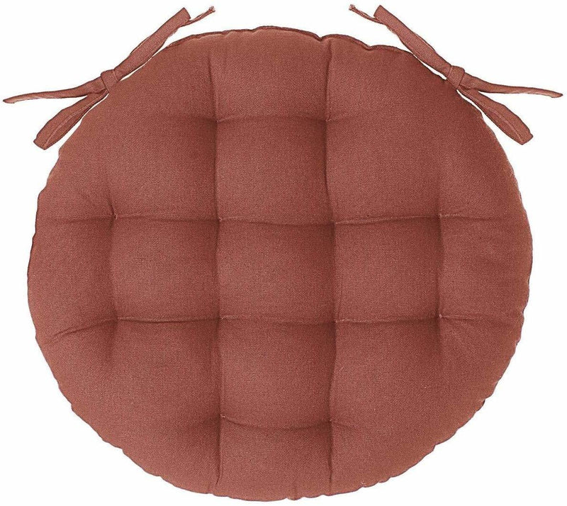 Okrągła poduszka na krzesło ROUND, Ø 38 cm, kolor terrakota