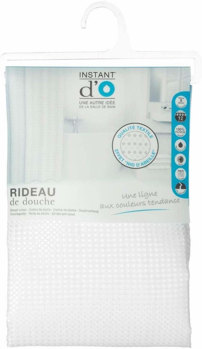 Zasłona prysznicowa ABELIE 180x200 cm, poliester, kolor biały