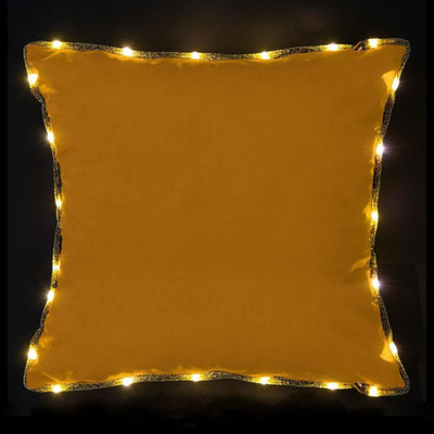 Poduszka aksamitna z podświetleniem LED, 40 40 cm, kolor żółty