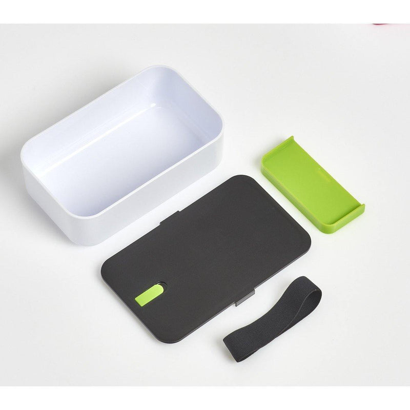 Lunchbox z przegródką, 19 x 12 x 6,5 cm, kolor biały + zielona wkładka, ZELLER