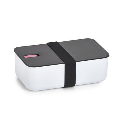 Lunchbox z przegródką, 19 x 12 x 6,5 cm, kolor biały + różowa wkładka, ZELLER