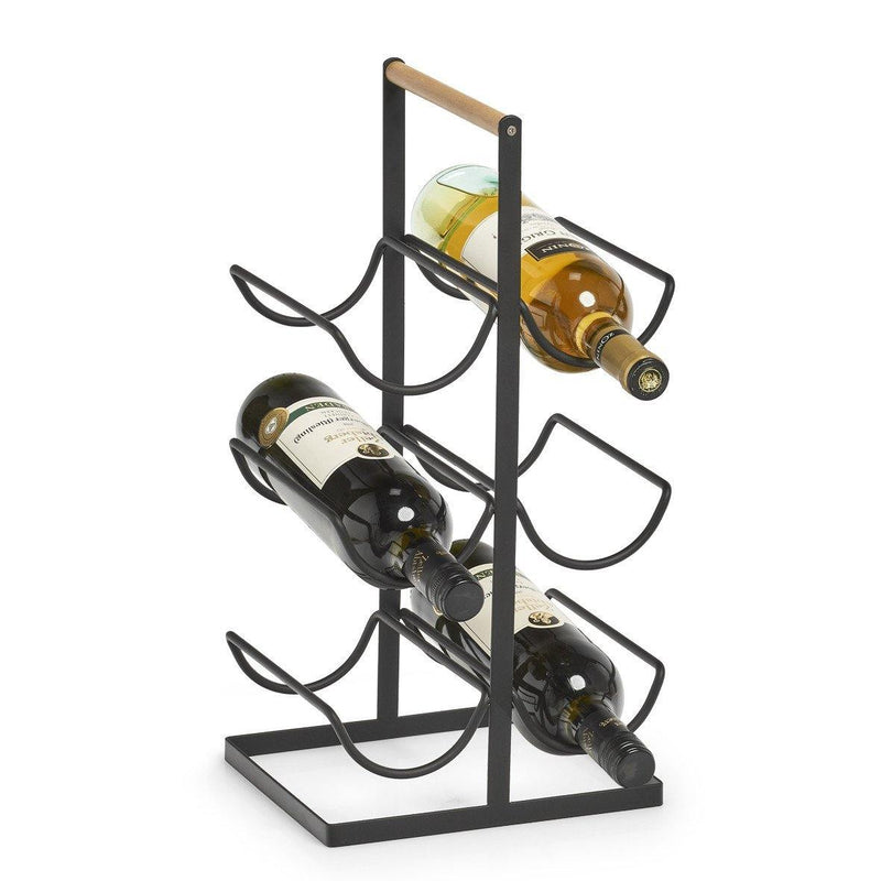 Stojak na wino metalowy, 6-ramienny, 46 cm, kolor czarny, ZELLER
