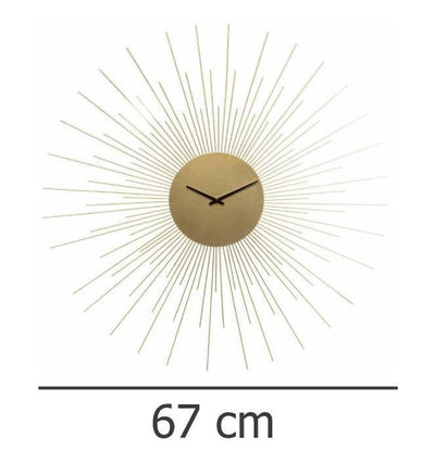 Zegar ścienny z motywem promieni SOLEIL, Ø 67 cm, kolor złoty